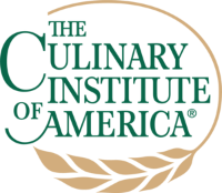 Logo of The Culinary Institute of America on a green background